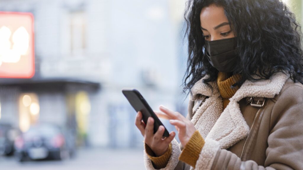 woman with medical mask